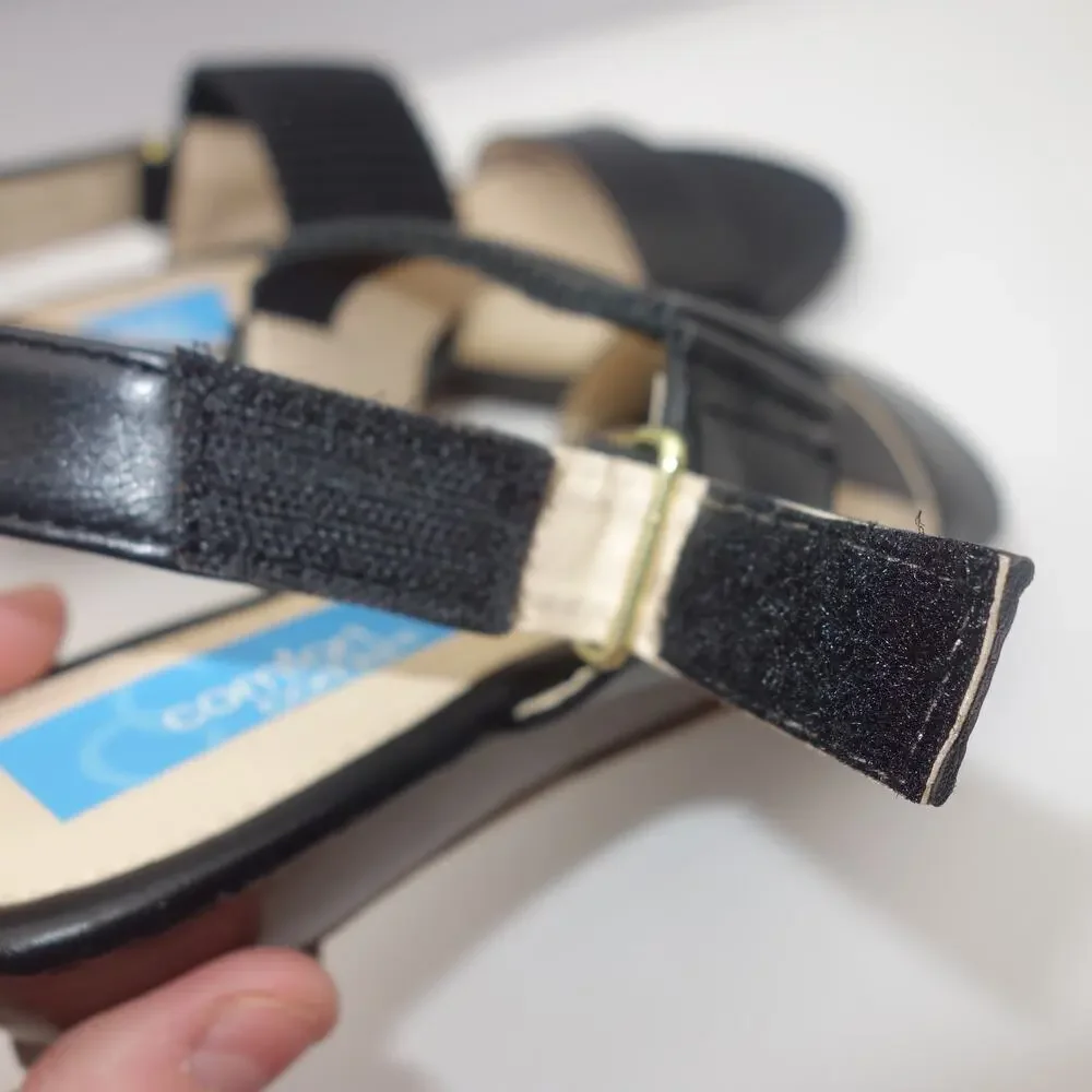 New in Box Comfort Corner BLACK Sandals Low Heel Women's 7